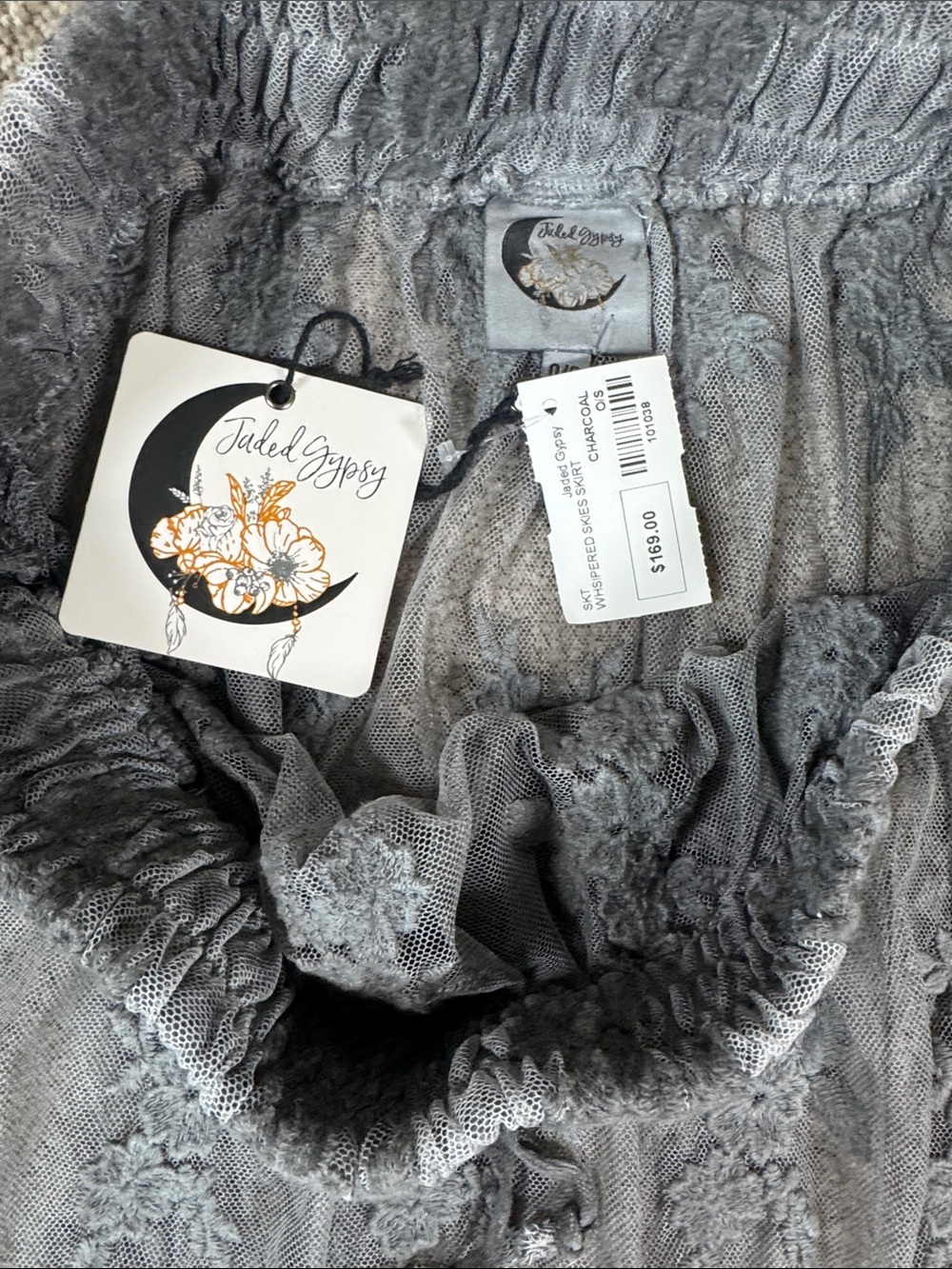 BRAND NEW Jaded Gypsy Whispered Skies Skirt - Charcoal - Picture 2 of 3